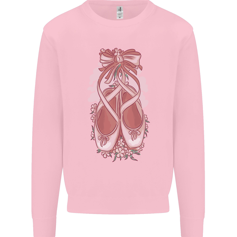 Ballerina Shoes Ballet Dancing Mens Sweatshirt Jumper Light Pink