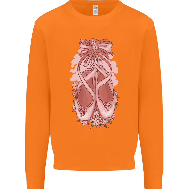 Ballerina Shoes Ballet Dancing Mens Sweatshirt Jumper Orange