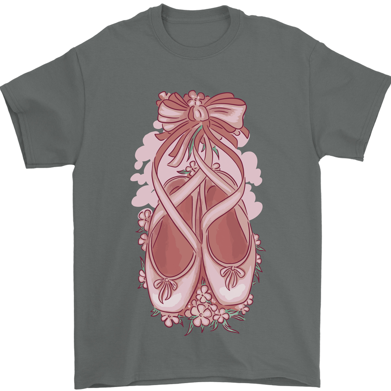 Ballerina Shoes Ballet Dancing Mens T-Shirt 100% Cotton Charcoal