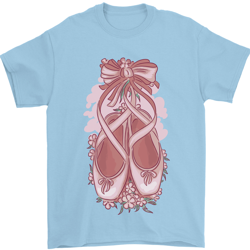 Ballerina Shoes Ballet Dancing Mens T-Shirt 100% Cotton Light Blue