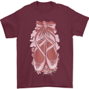 Ballerina Shoes Ballet Dancing Mens T-Shirt 100% Cotton Maroon