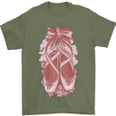 Ballerina Shoes Ballet Dancing Mens T-Shirt 100% Cotton Military Green