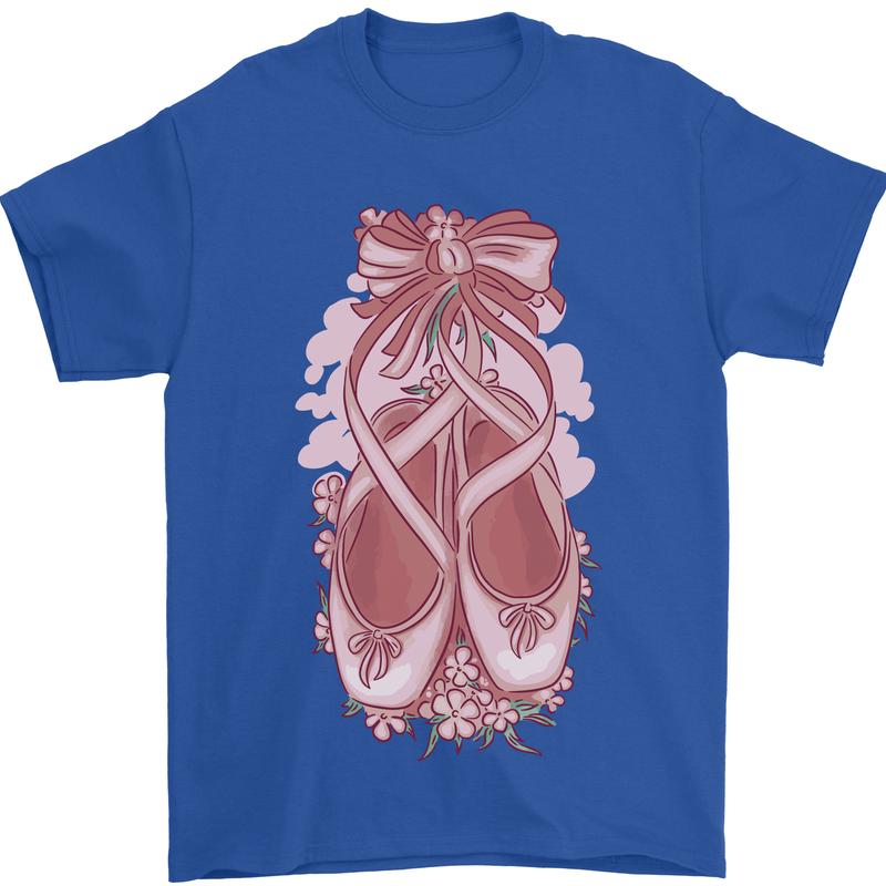 Ballerina Shoes Ballet Dancing Mens T-Shirt 100% Cotton Royal Blue