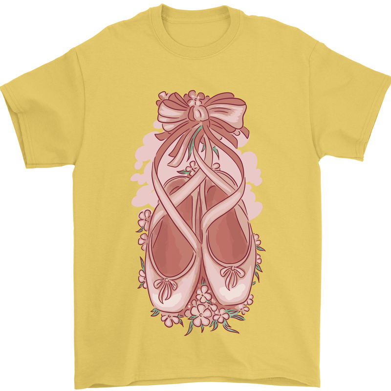 Ballerina Shoes Ballet Dancing Mens T-Shirt 100% Cotton Yellow
