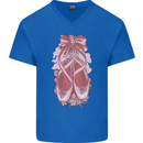 Ballerina Shoes Ballet Dancing Mens V-Neck Cotton T-Shirt Royal Blue