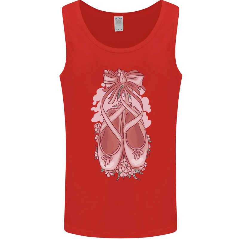 Ballerina Shoes Ballet Dancing Mens Vest Tank Top Red