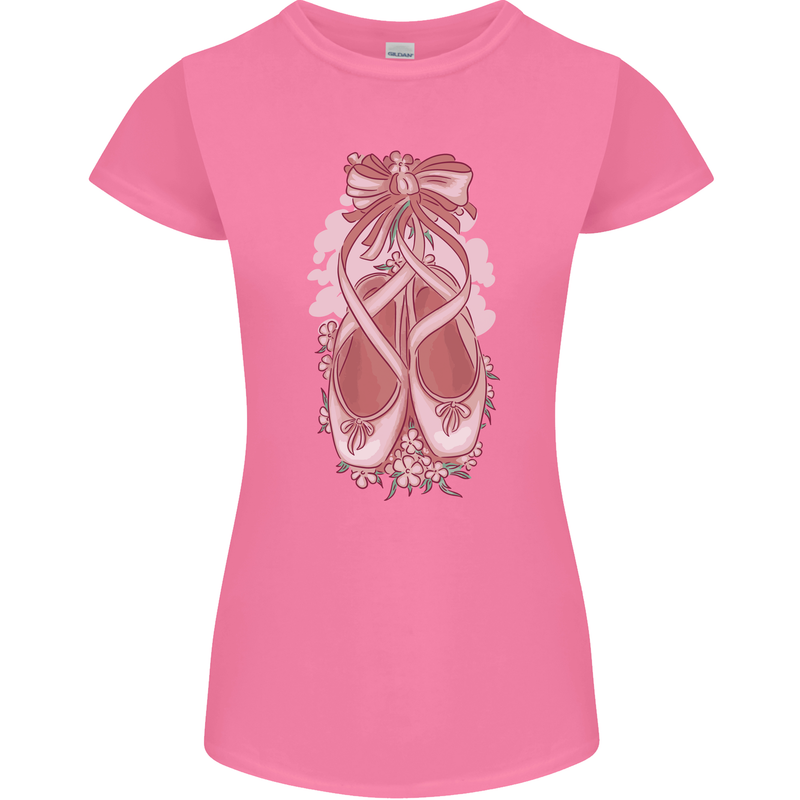 Ballerina Shoes Ballet Dancing Womens Petite Cut T-Shirt Azalea
