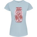 Ballerina Shoes Ballet Dancing Womens Petite Cut T-Shirt Light Blue