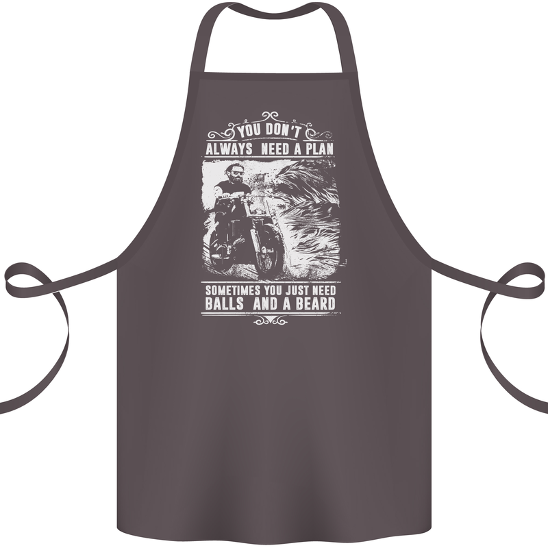 Balls & Beard Biker Motorcycle Motorbike Cotton Apron 100% Organic Dark Grey