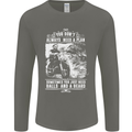 Balls & Beard Biker Motorcycle Motorbike Mens Long Sleeve T-Shirt Charcoal