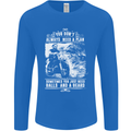 Balls & Beard Biker Motorcycle Motorbike Mens Long Sleeve T-Shirt Royal Blue