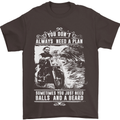 Balls & Beard Biker Motorcycle Motorbike Mens T-Shirt Cotton Gildan Dark Chocolate