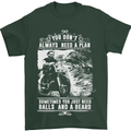Balls & Beard Biker Motorcycle Motorbike Mens T-Shirt Cotton Gildan Forest Green