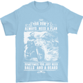 Balls & Beard Biker Motorcycle Motorbike Mens T-Shirt Cotton Gildan Light Blue