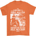 Balls & Beard Biker Motorcycle Motorbike Mens T-Shirt Cotton Gildan Orange
