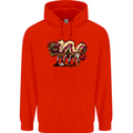Banksy Style Fake Chinese Dragon Childrens Kids Hoodie Bright Red