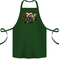 Banksy Style Fake Chinese Dragon Cotton Apron 100% Organic Forest Green