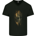 Barbarian Skull Gym Training Top Spartan Mens V-Neck Cotton T-Shirt Black