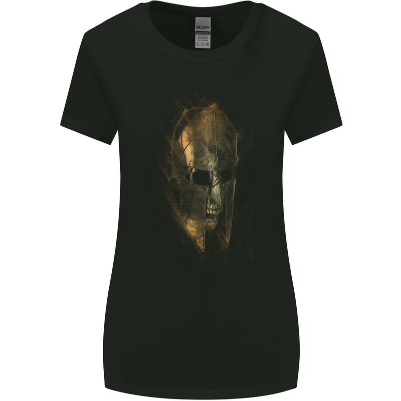 Barbarian Skull Gym Training Top Spartan Womens Wider Cut T-Shirt Black