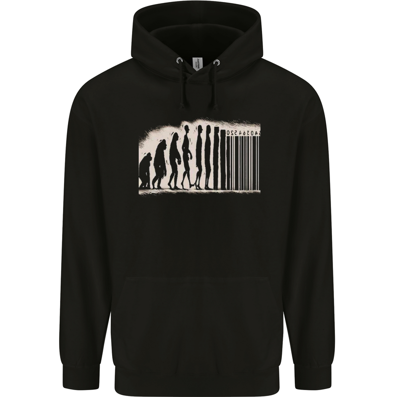 Barcode Evolution Anti-Capitalist Anarchy Childrens Kids Hoodie Black