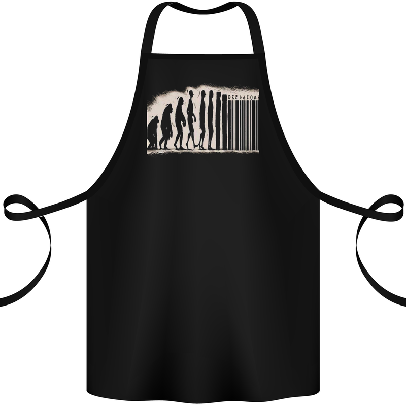 Barcode Evolution Anti-Capitalist Anarchy Cotton Apron 100% Organic Black