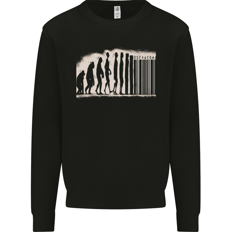 Barcode Evolution Anti-Capitalist Anarchy Kids Sweatshirt Jumper Black
