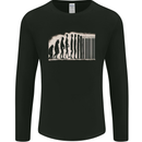 Barcode Evolution Anti-Capitalist Anarchy Mens Long Sleeve T-Shirt Black