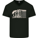 Barcode Evolution Anti-Capitalist Anarchy Mens V-Neck Cotton T-Shirt Black