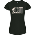 Barcode Evolution Anti-Capitalist Anarchy Womens Petite Cut T-Shirt Black