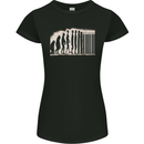 Barcode Evolution Anti-Capitalist Anarchy Womens Petite Cut T-Shirt Black