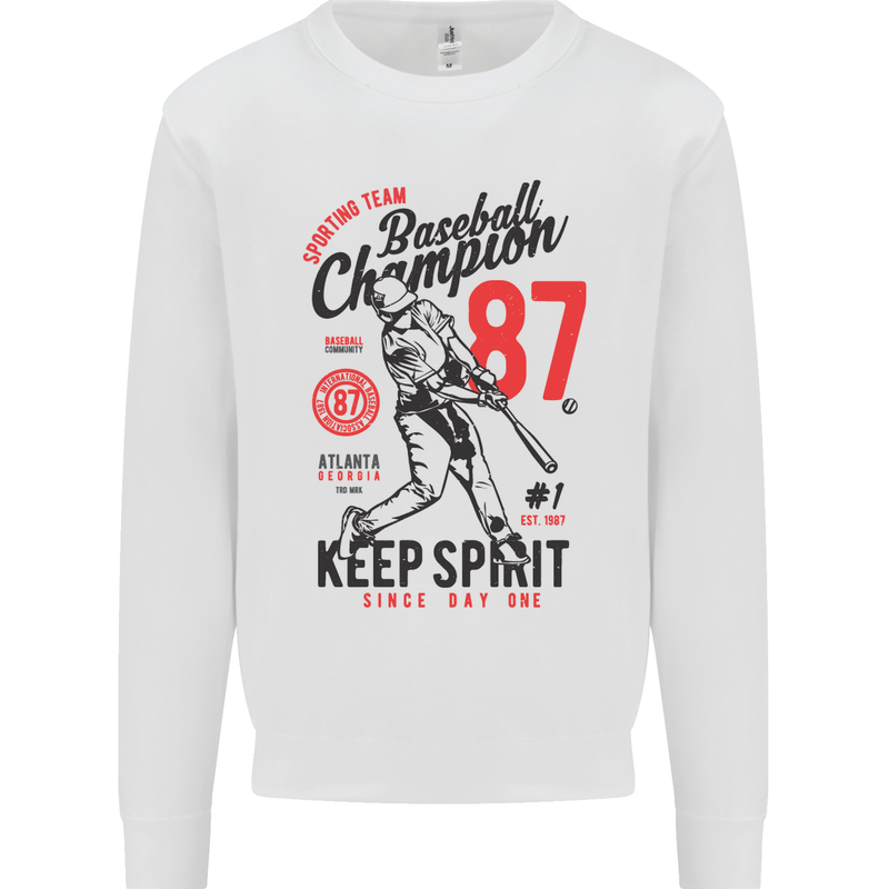 Baseball Champion Player Kids Sweatshirt Jumper White