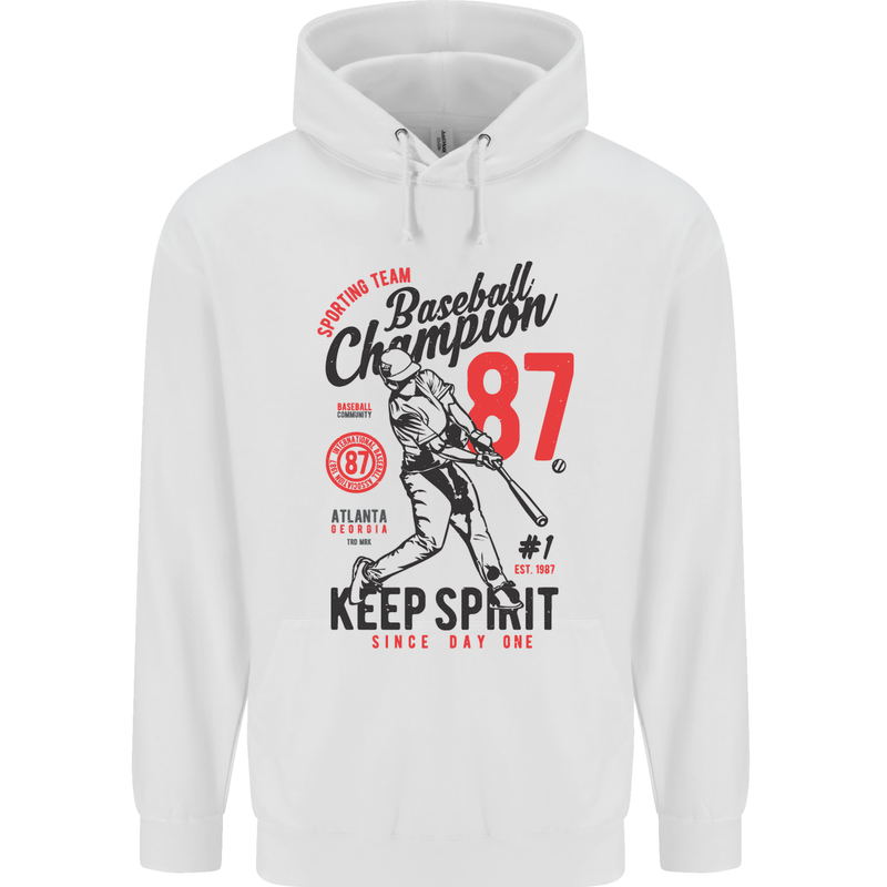 Baseball Champion Player Mens Hoodie White