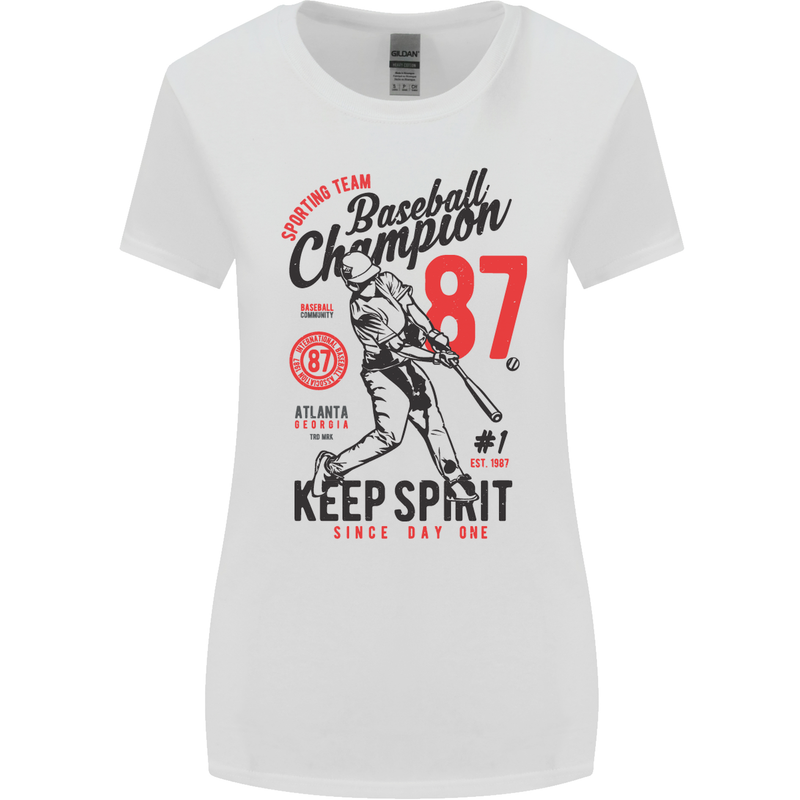 Baseball Champion Player Womens Wider Cut T-Shirt White