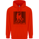 Basketball Barcode Player Childrens Kids Hoodie Bright Red