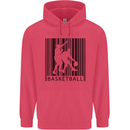 Basketball Barcode Player Childrens Kids Hoodie Heliconia