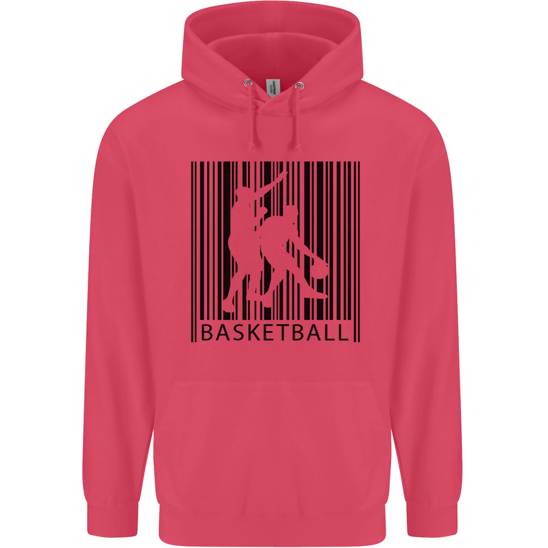 Basketball Barcode Player Childrens Kids Hoodie Heliconia