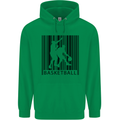 Basketball Barcode Player Childrens Kids Hoodie Irish Green