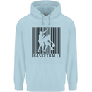 Basketball Barcode Player Childrens Kids Hoodie Light Blue