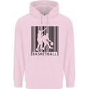 Basketball Barcode Player Childrens Kids Hoodie Light Pink