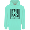 Basketball Barcode Player Childrens Kids Hoodie Peppermint