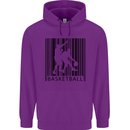 Basketball Barcode Player Childrens Kids Hoodie Purple
