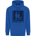 Basketball Barcode Player Childrens Kids Hoodie Royal Blue