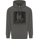 Basketball Barcode Player Childrens Kids Hoodie Storm Grey