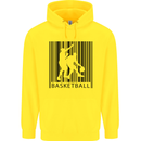 Basketball Barcode Player Childrens Kids Hoodie Yellow
