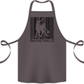 Basketball Barcode Player Cotton Apron 100% Organic Dark Grey