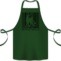 Basketball Barcode Player Cotton Apron 100% Organic Forest Green