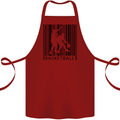 Basketball Barcode Player Cotton Apron 100% Organic Maroon