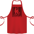 Basketball Barcode Player Cotton Apron 100% Organic Red
