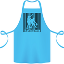Basketball Barcode Player Cotton Apron 100% Organic Turquoise