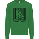 Basketball Barcode Player Kids Sweatshirt Jumper Irish Green